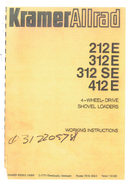 KRAMER ALLRAD 212E 312E 312SE 412E - Working Instructions (Manuel utilisateur)