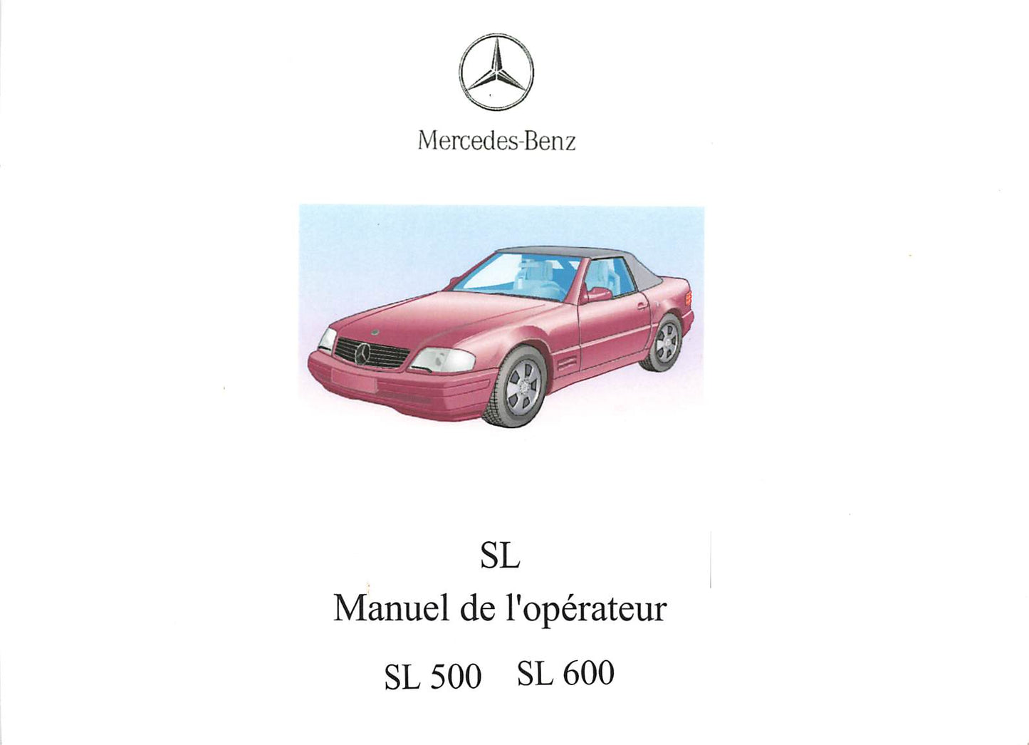 MERCEDES SL 500 / SL 600 / R129 (2001) Manuel utilisateur - 297 pages (Français)